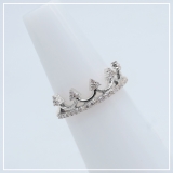0.30 Carat (ctw) 10K White Gold Round White Diamond Ladies Crown Ring 1/3 CT