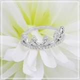 0.30 Carat (ctw) 10K White Gold Round White Diamond Ladies Crown Ring 1/3 CT