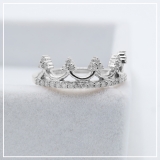 0.30 Carat (ctw) 10K White Gold Round White Diamond Ladies Crown Ring 1/3 CT