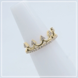 0.30 Carat (ctw) 10K Yellow Gold Round White Diamond Ladies Crown Ring 1/3 CT