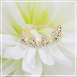 0.30 Carat (ctw) 10K Yellow Gold Round White Diamond Ladies Crown Ring 1/3 CT