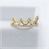 0.30 Carat (ctw) 10K Yellow Gold Round White Diamond Ladies Crown Ring 1/3 CT