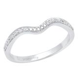 0.10 Carat (ctw) 14K White Gold Round White Diamond Ladies Anniversary Contour Wedding Band 1/10 CT
