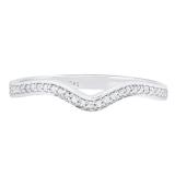 0.10 Carat (ctw) 14K White Gold Round White Diamond Ladies Anniversary Contour Wedding Band 1/10 CT