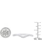 0.10 Carat (ctw) 14K White Gold Round White Diamond Ladies Anniversary Contour Wedding Band 1/10 CT