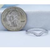 0.10 Carat (ctw) 14K White Gold Round White Diamond Ladies Anniversary Contour Wedding Band 1/10 CT
