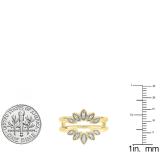 0.15 Carat (ctw) 10K Yellow Gold Round Diamond Ladies Wedding Band Enhancer Guard Double Ring