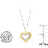 0.10 Carat (ctw) 18K Yellow Gold Round Diamond Ladies Heart Pendant 1/10 CT (Silver Chain Included)