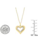 0.10 Carat (ctw) 18K Yellow Gold Round Diamond Ladies Heart Pendant 1/10 CT (Gold Chain Included)
