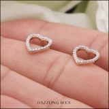 0.15 Carat (ctw) 14K Rose Gold Round White Diamond Ladies Heart Shaped Stud Earrings