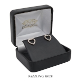 0.15 Carat (ctw) 14K Rose Gold Round White Diamond Ladies Heart Shaped Stud Earrings