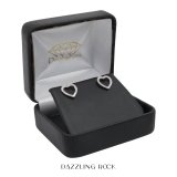 0.15 Carat (ctw) 14K White Gold Round White Diamond Ladies Heart Shaped Stud Earrings