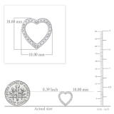 0.15 Carat (ctw) 14K White Gold Round White Diamond Ladies Heart Shaped Stud Earrings