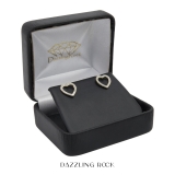 0.15 Carat (ctw) 14K Yellow Gold Round White Diamond Ladies Heart Shaped Stud Earrings