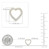 0.15 Carat (ctw) 14K Yellow Gold Round White Diamond Ladies Heart Shaped Stud Earrings