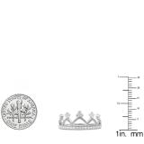 0.20 Carat (ctw) 10K White Gold Round White Diamond Ladies Crown Ring 1/5 CT