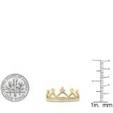0.20 Carat (ctw) 10K Yellow Gold Round White Diamond Ladies Crown Ring 1/5 CT