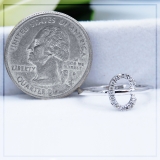 Round White Diamond Letter 'C' Initial Ring for Women (0.10 ctw, Color I-J, Clarity I2-I3) in 10K White Gold