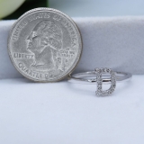 0.10 Carat (ctw) 10K White Gold Round White Diamond Ladies Letter 'D' Initial Ring 1/10 CT