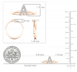 0.10 Carat (ctw) 14K Rose Gold Round White Diamond Ladies Letter 'A' Initial Ring 1/10 CT