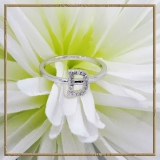 0.10 Carat (ctw) 14K White Gold Round White Diamond Ladies Letter 'D' Initial Ring 1/10 CT