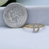 0.10 Carat (ctw) 14K Yellow Gold Round White Diamond Ladies Letter 'D' Initial Ring 1/10 CT