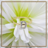 0.10 Carat (ctw) 14K Yellow Gold Round White Diamond Ladies Letter 'D' Initial Ring 1/10 CT