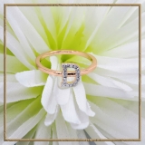 0.10 Carat (ctw) 18K Rose Gold Round White Diamond Ladies Letter 'D' Initial Ring 1/10 CT