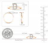 0.10 Carat (ctw) 18K Rose Gold Round White Diamond Ladies Letter 'D' Initial Ring 1/10 CT