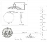 0.10 Carat (ctw) 18K White Gold Round White Diamond Ladies Letter 'A' Initial Ring 1/10 CT