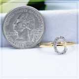 Round White Diamond Letter 'C' Initial Ring for Women (0.10 ctw, Color I-J, Clarity I1-I2) in 18K Yellow Gold