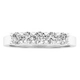 0.55 Carat (ctw) 18K White Gold Round White Diamond Ladies 5 Stone Anniversary Wedding Band 1/2 CT