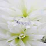 0.55 Carat (ctw) 18K White Gold Round White Diamond Ladies 5 Stone Anniversary Wedding Band 1/2 CT