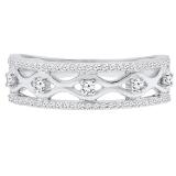 0.25 Carat (ctw) Sterling Silver Round Diamond Ladies Vintage Style Anniversary Wedding Band 1/4 CT