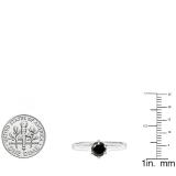2.50 Carat (ctw) 18K White Gold Round Black Diamond Ladies Solitaire Engagement Ring 2 1/2 CT