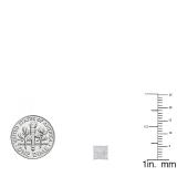 0.20 Carat (ctw) 10K White Gold Baguette & Round White Diamond Ladies Square Frame Stud Earrings