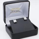 0.20 Carat (ctw) 10K White Gold Baguette & Round White Diamond Ladies Square Frame Stud Earrings