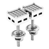 0.05 Carat (ctw) 14K White Gold Round White Diamond Ladies Dice Shape Stud Earrings