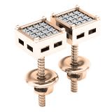 0.05 Carat (ctw) 18K Rose Gold Round White Diamond Ladies Dice Shape Stud Earrings