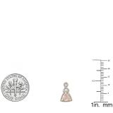 18K Yellow Gold 5 MM Each Trilliant Morganite & Round Diamond Ladies Dangling Earrings