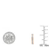 0.23 Carat (ctw) 10K Rose Gold Round White Diamond Ladies Hoop Earrings 1/4 CT