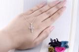 0.23 Carat (ctw) Sterling Silver Round Diamond Ladies Cross Pendant 1/4 CT (Silver Chain Included)