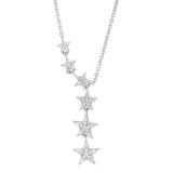 0.45 Carat (ctw) 10K White Gold Round White Diamond Ladies Necklace 1/2 CT