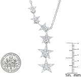 0.45 Carat (ctw) 10K White Gold Round White Diamond Ladies Necklace 1/2 CT