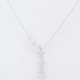 0.45 Carat (ctw) 10K White Gold Round White Diamond Ladies Necklace 1/2 CT