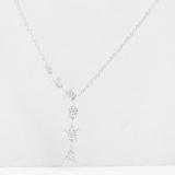 0.45 Carat (ctw) 10K White Gold Round White Diamond Ladies Necklace 1/2 CT
