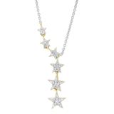 0.45 Carat (ctw) 10K Yellow Gold Round White Diamond Ladies Necklace 1/2 CT