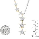 0.45 Carat (ctw) 10K Yellow Gold Round White Diamond Ladies Necklace 1/2 CT