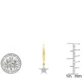 0.20 Carat (ctw) 18K Yellow Gold Round White Diamond Ladies Star Shape Dangling Drop Earrings