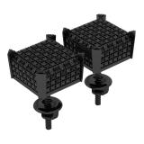 0.30 Carat (ctw) Black Rhodium Plated Sterling Silver Black Diamond Mens Iced Stud Earrings 1/3 CT
